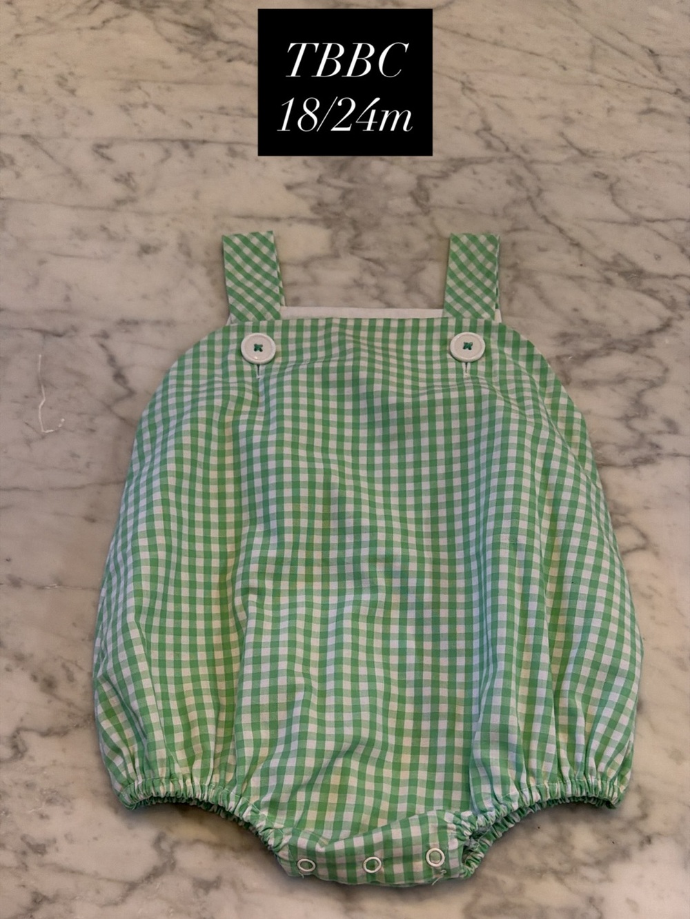 The Beaufort Bonnet Company Green and White Gingham Baby One-Piece